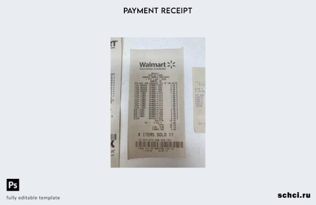цифровая загрузка шаблона чека корпорации розничной торговли Walmart