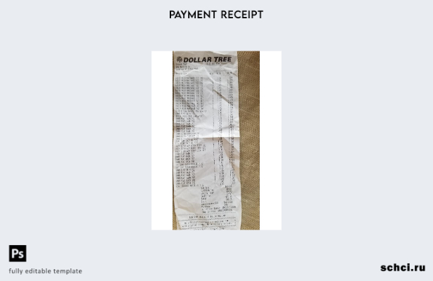 цифровая загрузка шаблона чека магазина Dollar Tree