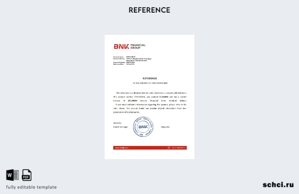Цифровая загрузка шаблона справки о банке BNK в Корее
