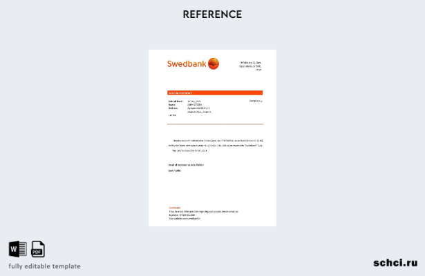 скачать цифровой образец справки о закрытии Swedbank в Латвии