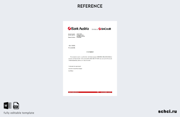 скачать цифровой шаблон справки о закрытии Austria Bank Austria