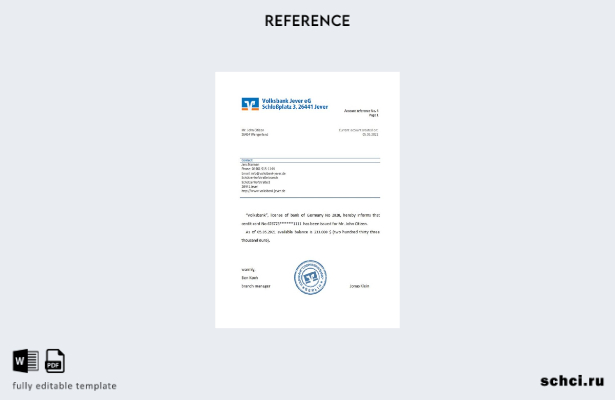 скачать цифровой шаблон справки Volksbank Germany