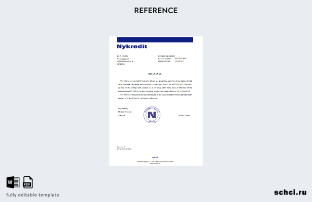 цифровая загрузка справочного шаблона Дании Nykredit