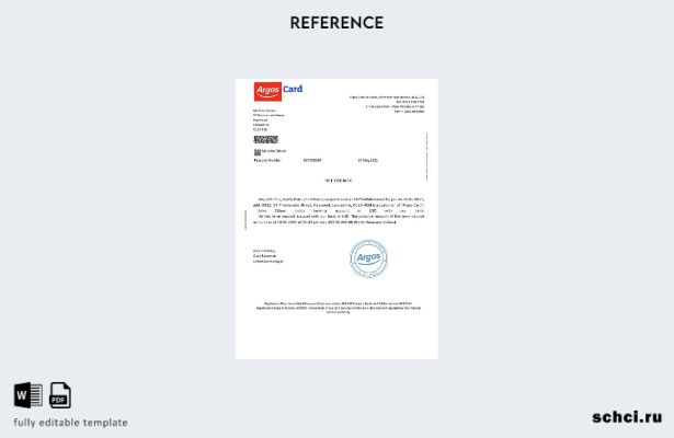 цифровая загрузка справочного шаблона карты Argos Card Соединенного Королевства