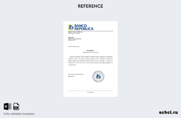 цифровая загрузка справочного шаблона Banco República Уругвая