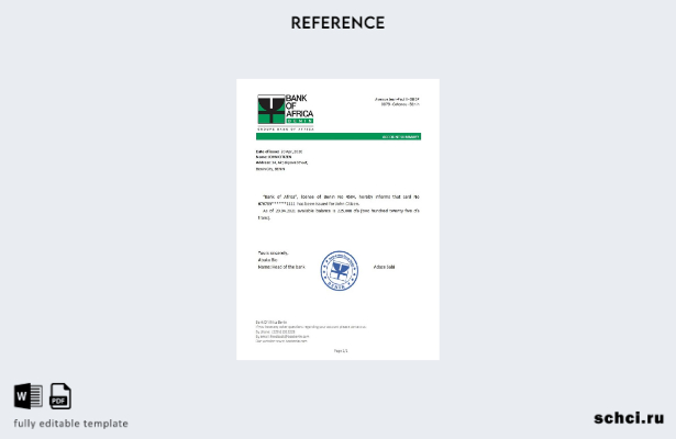 цифровая загрузка справочного шаблона BankofAfrica Бенина
