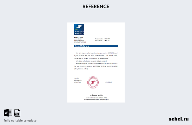 цифровая загрузка справочного шаблона France La Banque Postale