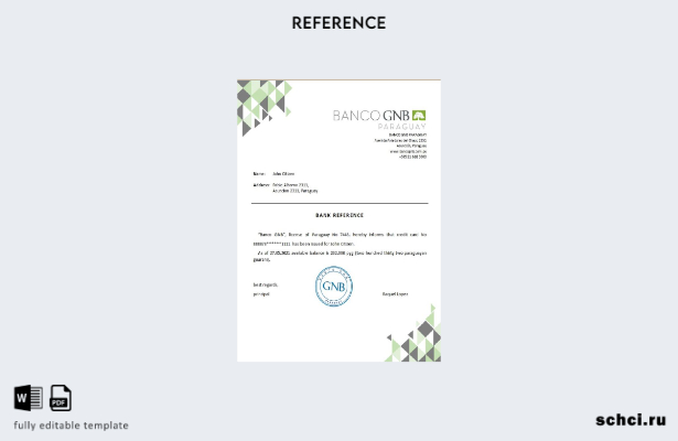 цифровая загрузка справочного шаблона Paraguay Banco GNB