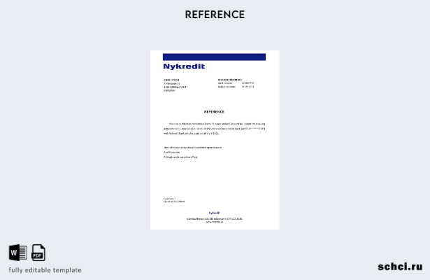 цифровая загрузка шаблона справки о закрытии Дании Nykredit