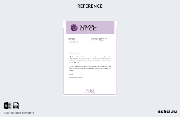 цифровая загрузка шаблона справки о закрытии France Groupe BPCE