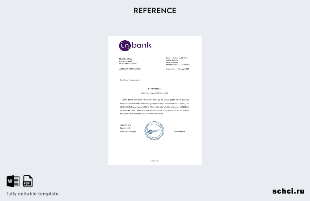 цифровая загрузка шаблона справки Inbank Эстонии