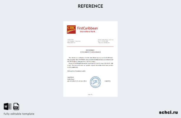 цифровая загрузка эталонного шаблона CIBC Доминики
