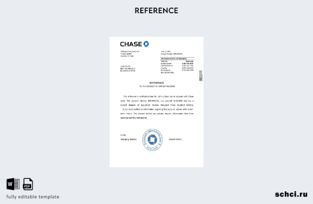 цифровая загрузка эталонного шаблона USA Chase