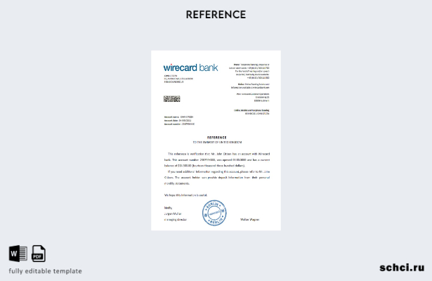 цифровая загрузка эталонного шаблона Wirecard для Германии