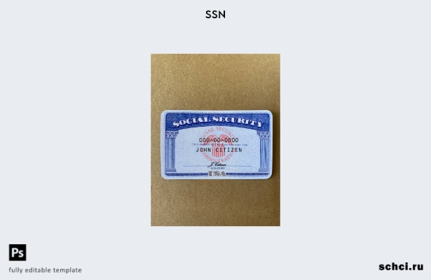цифровая загрузка США SSN фотоальбом бумажный фон шаблон ПЕРЕДНЕЙ стороны