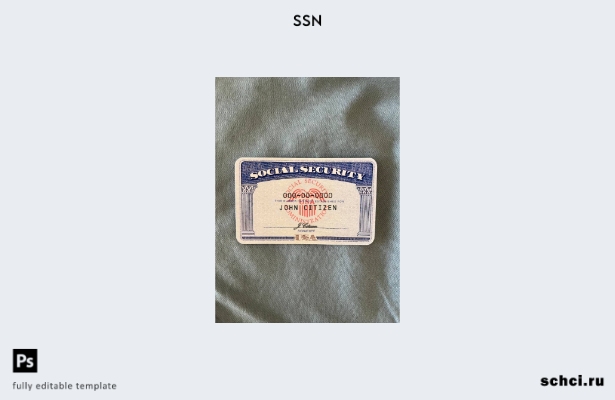 цифровая загрузка США SSN фотоальбом синие джинсы фон ПЕРЕДНИЙ шаблон