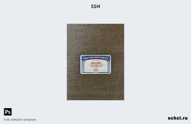 цифровая загрузка США SSN фотоальбом текстильный фон ПЕРЕДНИЙ шаблон