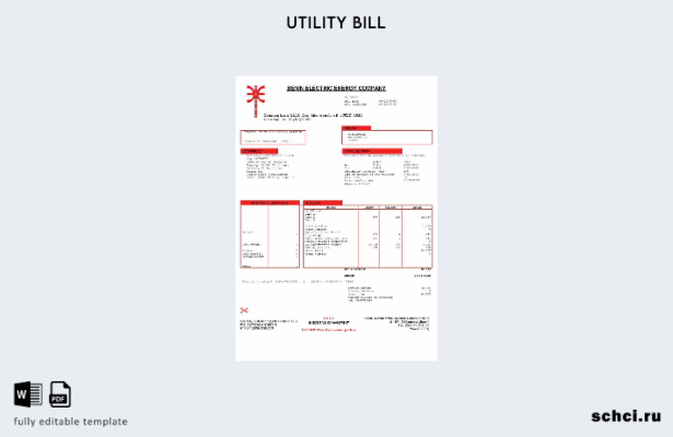Цифровая загрузка шаблона счета за коммунальные услуги Benin Electric Company