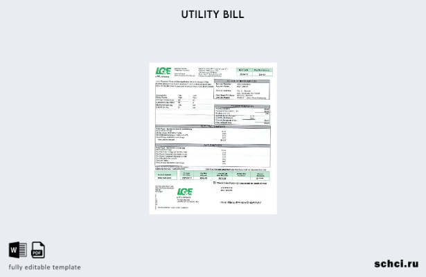 скачать цифровой шаблон счета за коммунальные услуги LG&E в США