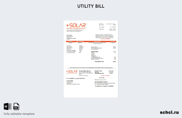 скачать цифровой шаблон счета за коммунальные услуги Malaysia Plus Solar Systems