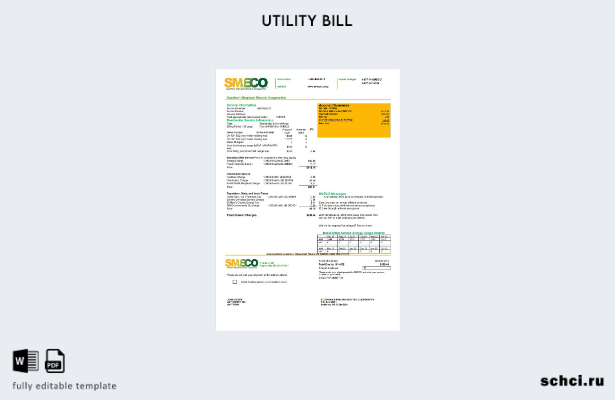 скачать цифровой шаблон счета за коммунальные услуги SMECO США, Мэриленд