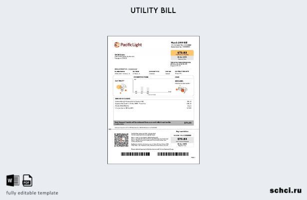 скачать цифровой шаблон счета за электроэнергию Singapore Pacific Light