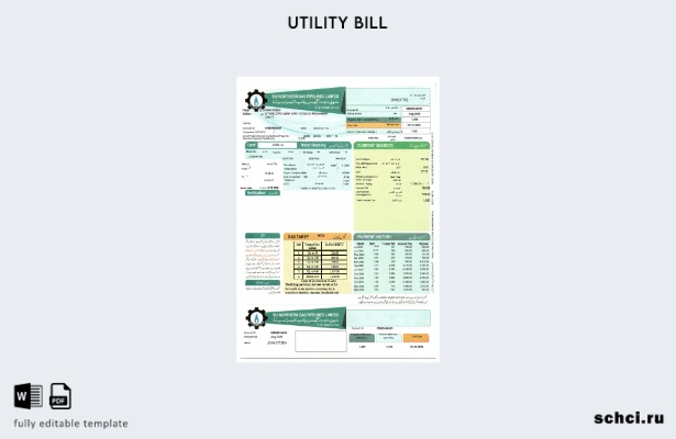 скачать цифровую версию Пакистан Sui Northern Gas Pipelines Limited, шаблон счет
