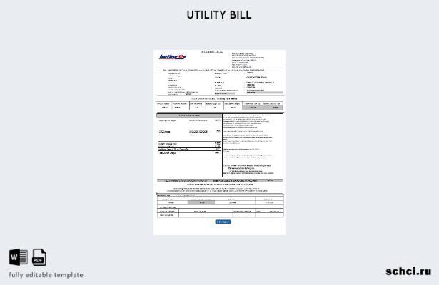 цифровая загрузка Индия Шаблон слова счета за коммунальные услуги Hathway Cable
