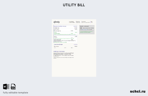 цифровая загрузка США Xfinity счета за коммунальные услуги, страницы со словам 1