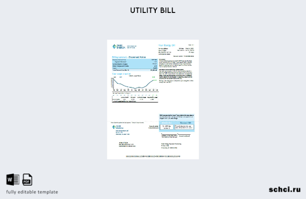 цифровая загрузка шаблона версии счета за коммунальные услуги США Duke Energy 1