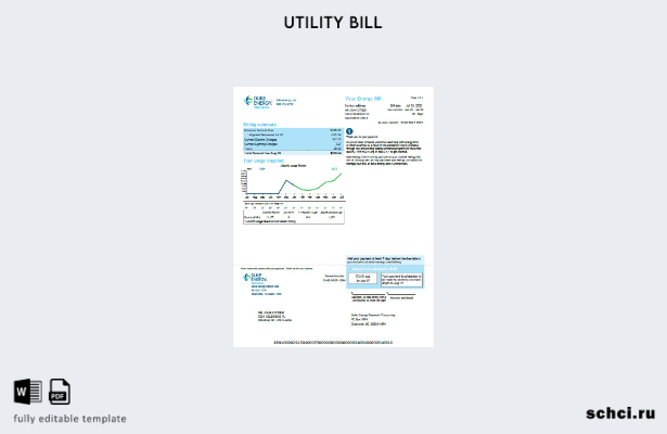 цифровая загрузка шаблона версии счета за коммунальные услуги США Duke Energy 3