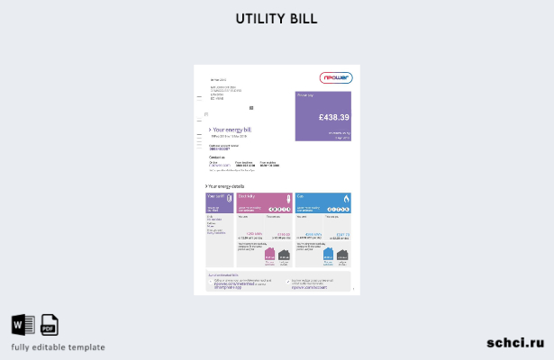 цифровая загрузка шаблона версии счета за коммунальные услуги Npower для Соедине
