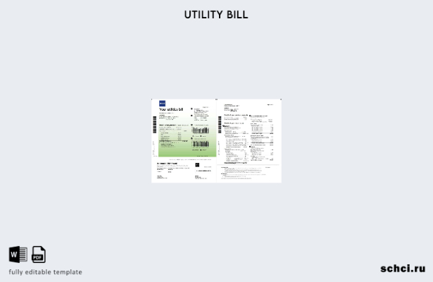 цифровая загрузка шаблона страниц слова счета за электроэнергию Epcor в Канаде