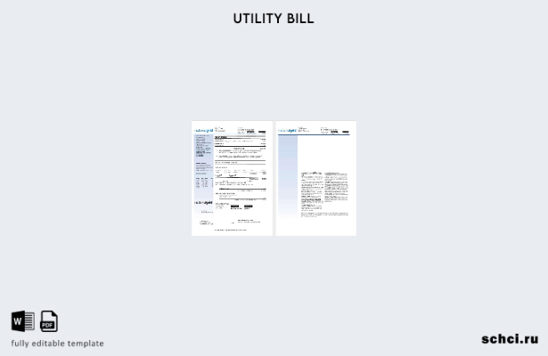 цифровая загрузка шаблона страниц счета за электроэнергию USA Nationalgrid