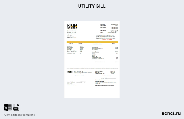 цифровая загрузка шаблона счета за коммунальные услуги Ирана Kiana Petro Energy