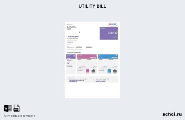 цифровая загрузка шаблона счета за коммунальные услуги Npower в Соединенном Коро