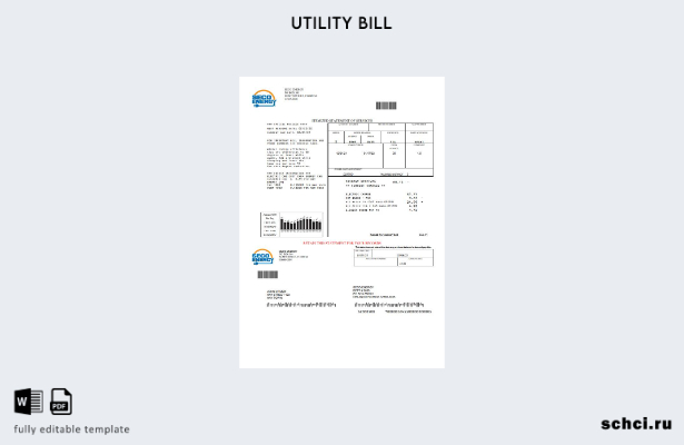 цифровая загрузка шаблона счета за коммунальные услуги Seco Energy США Флорида