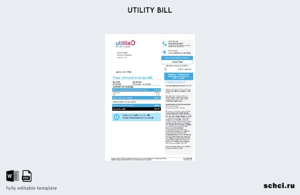 цифровая загрузка шаблона счета за коммунальные услуги Utilita Energy в Соединен