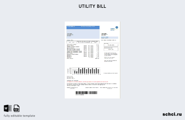 цифровая загрузка Hong Kong CLP Power Hong Kong Limited, шаблон слова счета за к